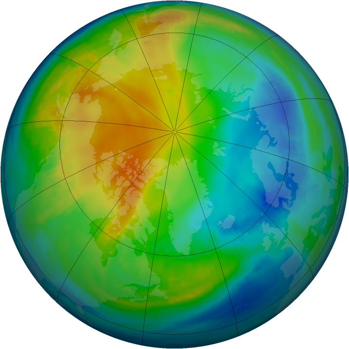 Arctic ozone map for 24 November 2000